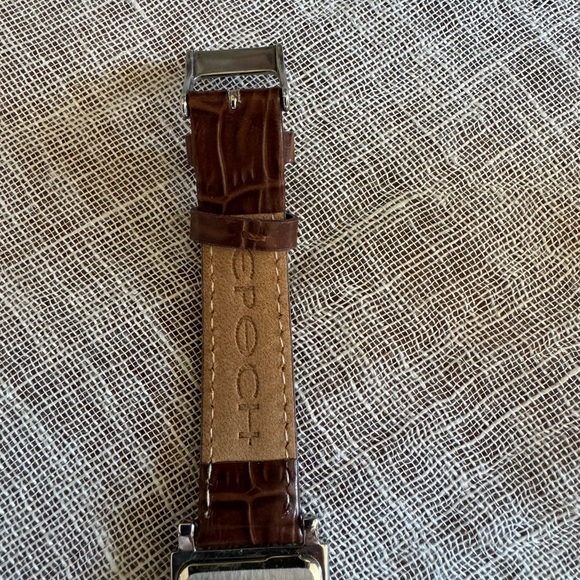 Epoch Ladies Watch with Brown Leather Croc Band - Picture 4 of 6